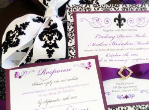 Purple with black is very popular. And brocade continues to be a trend. 