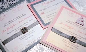 Cake Musical Invitation in Silver and Pastels